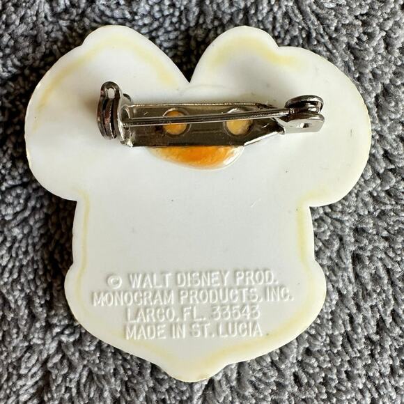 Minnie Mouse Vtg Pin Disney Acrylic Small Old Parks Black Red Bow Smile Monogram - Picture 3 of 5